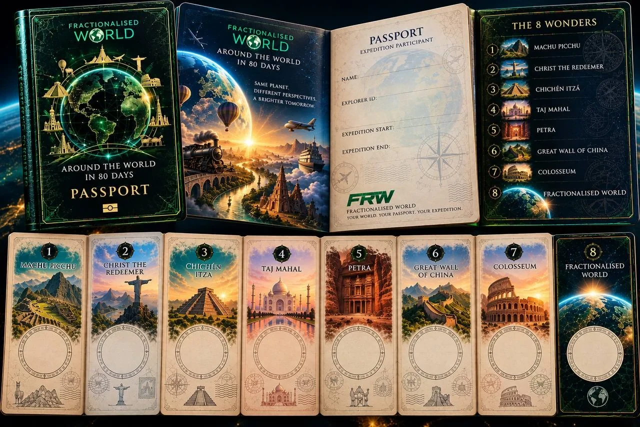 FW passport NFT as it stands now — 0 of 8 stamps. not a real NFT.